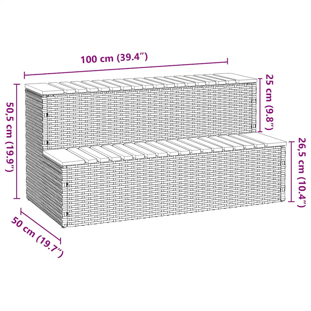 Bordo per Vasca Idromassaggio Grigio Polyrattan&Massello Acacia 4103947