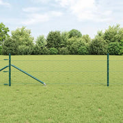 vidaXL Recinzione con pali. Verde 0.5 x 25 m Acciaio rivestito in PVC