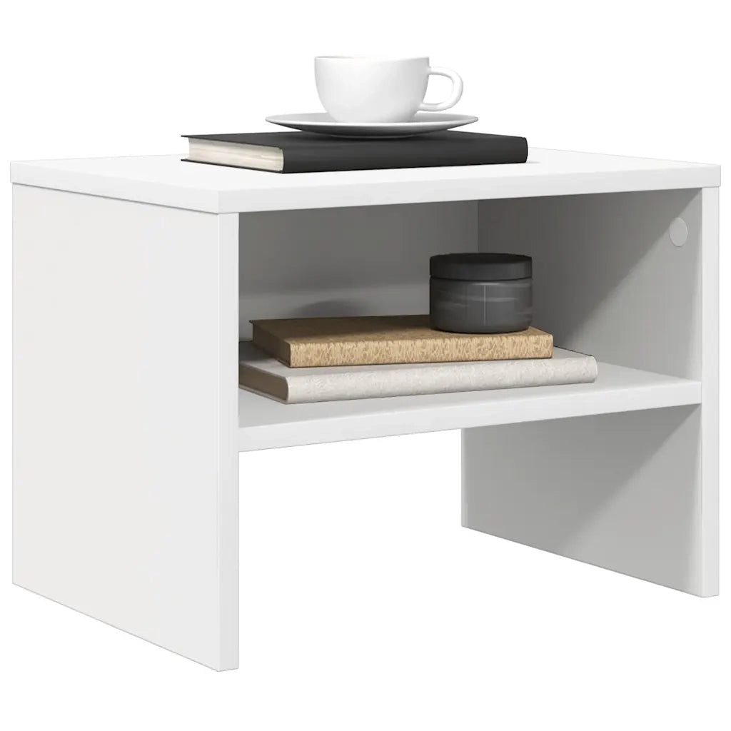 Comodino Bianco 40x30x30 cm Legno Ingegnerizzato
