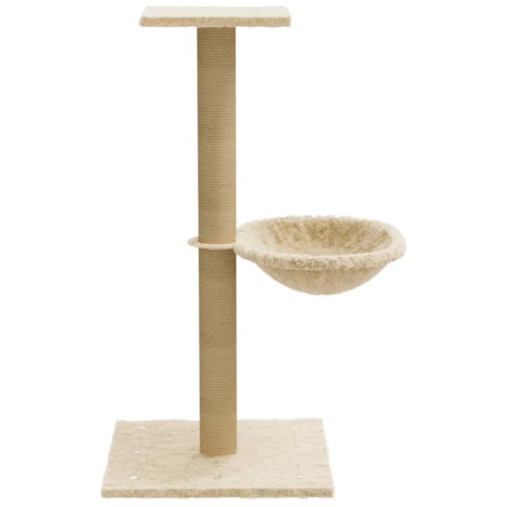 Tiragraffi per gatti Mobili per arrampicata su torre Tiragraffi piattaforma da arrampicata con tiragraffi in sisal 74 cm crema 02_0022438