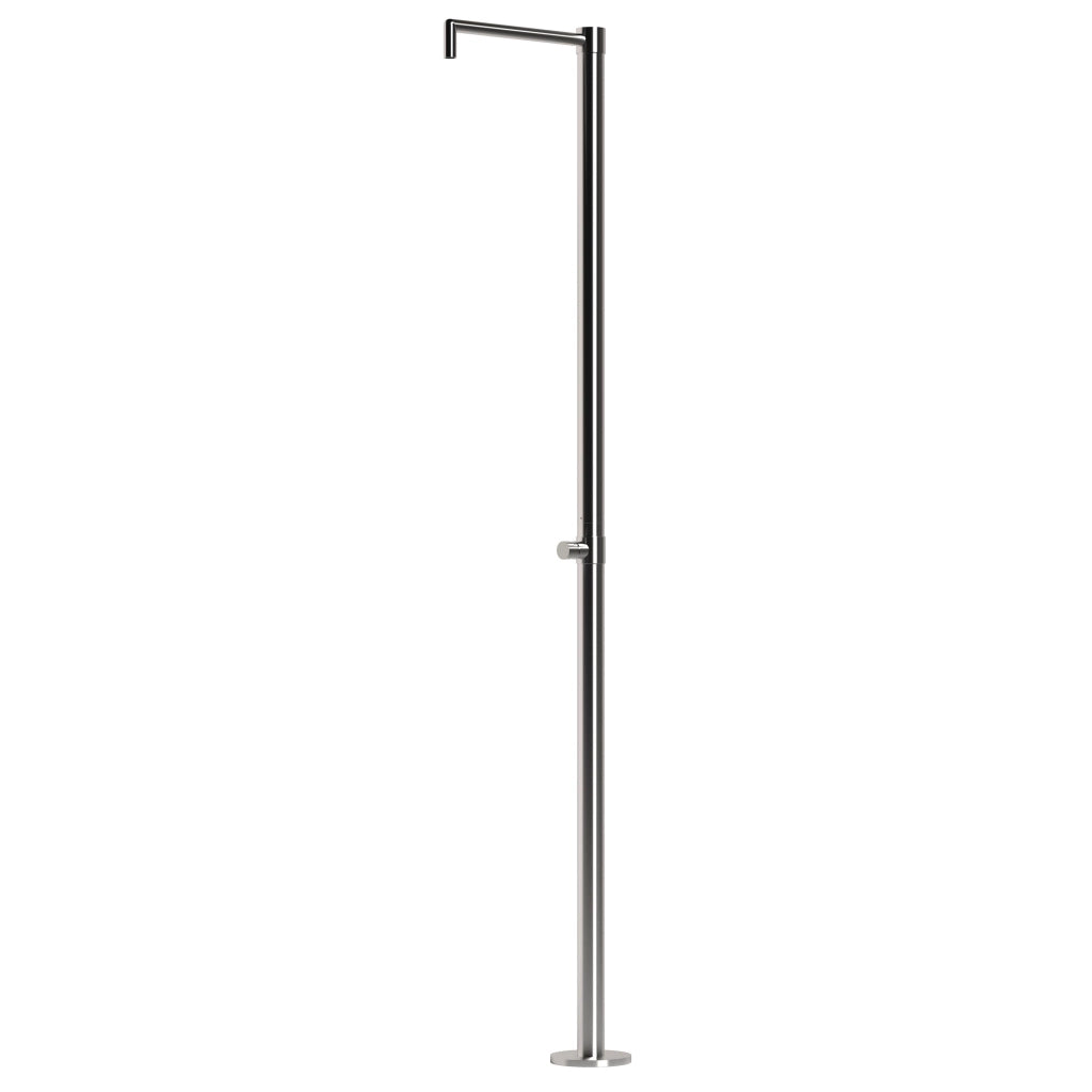 SINED Doccia Inox Satinato 316L Monocolo con Temporizzatore per Acqua Fredda e Soffione Antivandalo Ideale per Spazi Comunitari e Resistente alla Corrosione Modello DOCCIA INOX MONOCOLO