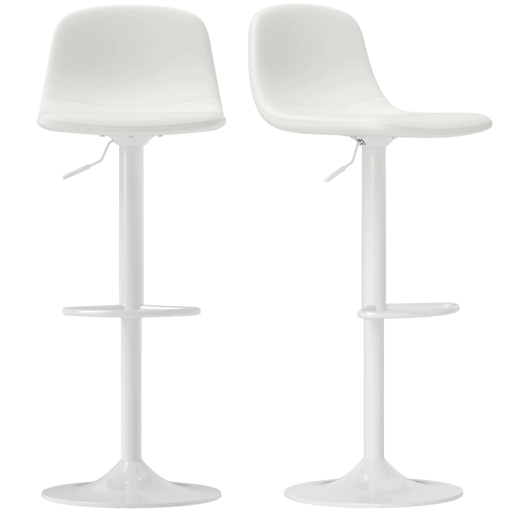 Sgabello Alto Girevole con Schienale e Poggiapiedi ¨C Xylo ¨C Bianco 40,5x44x84-104 cm
