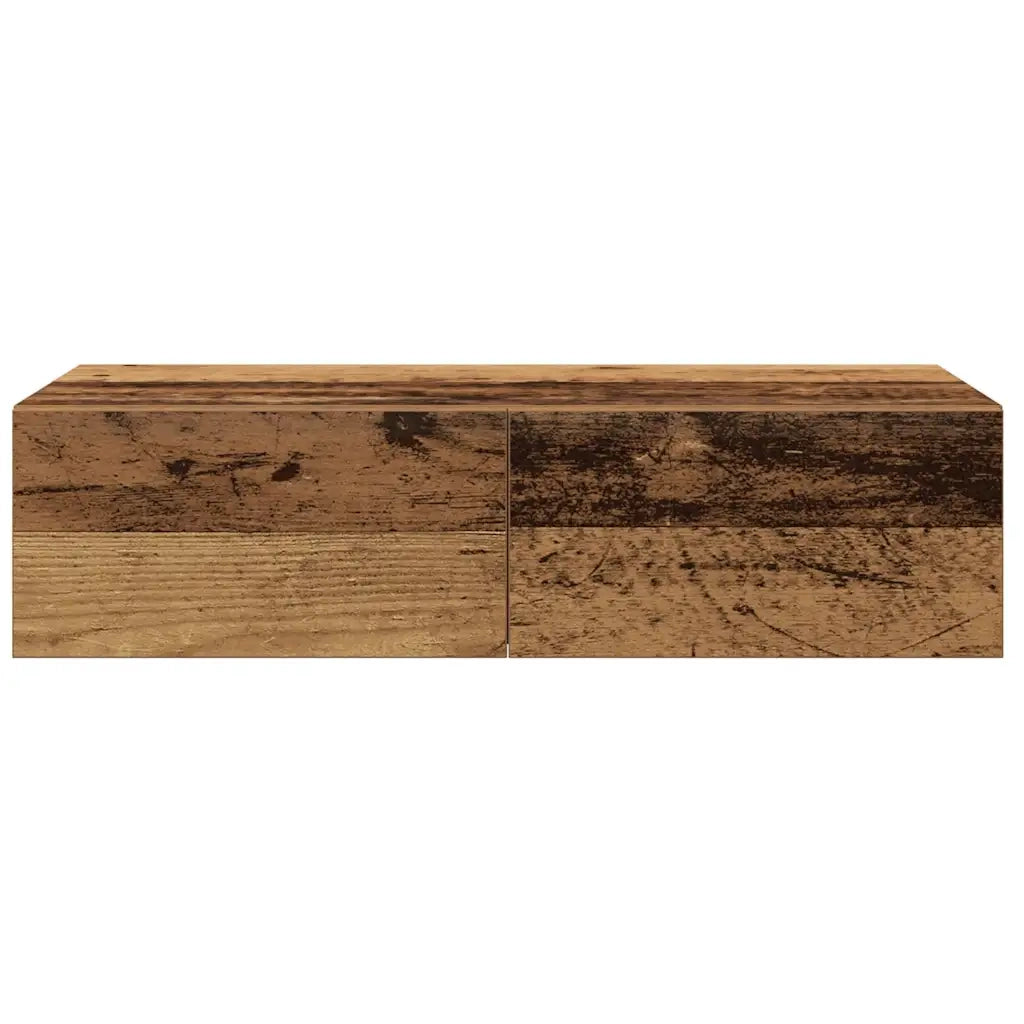 Scaffale a Parete con Cassetti Antico 60x26,5x15 cm Truciolato