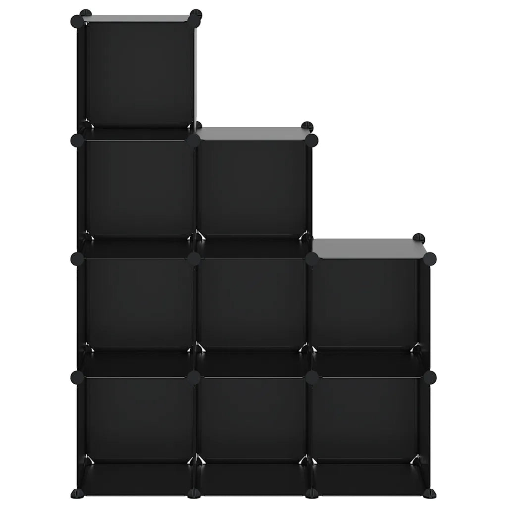 Organizzatore Portaoggetti con 9 Cubi Nero in PP 340547