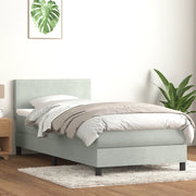 Letto a Molle con Materasso e LED grigio chiaro 90x210 cm Velluto 3316671