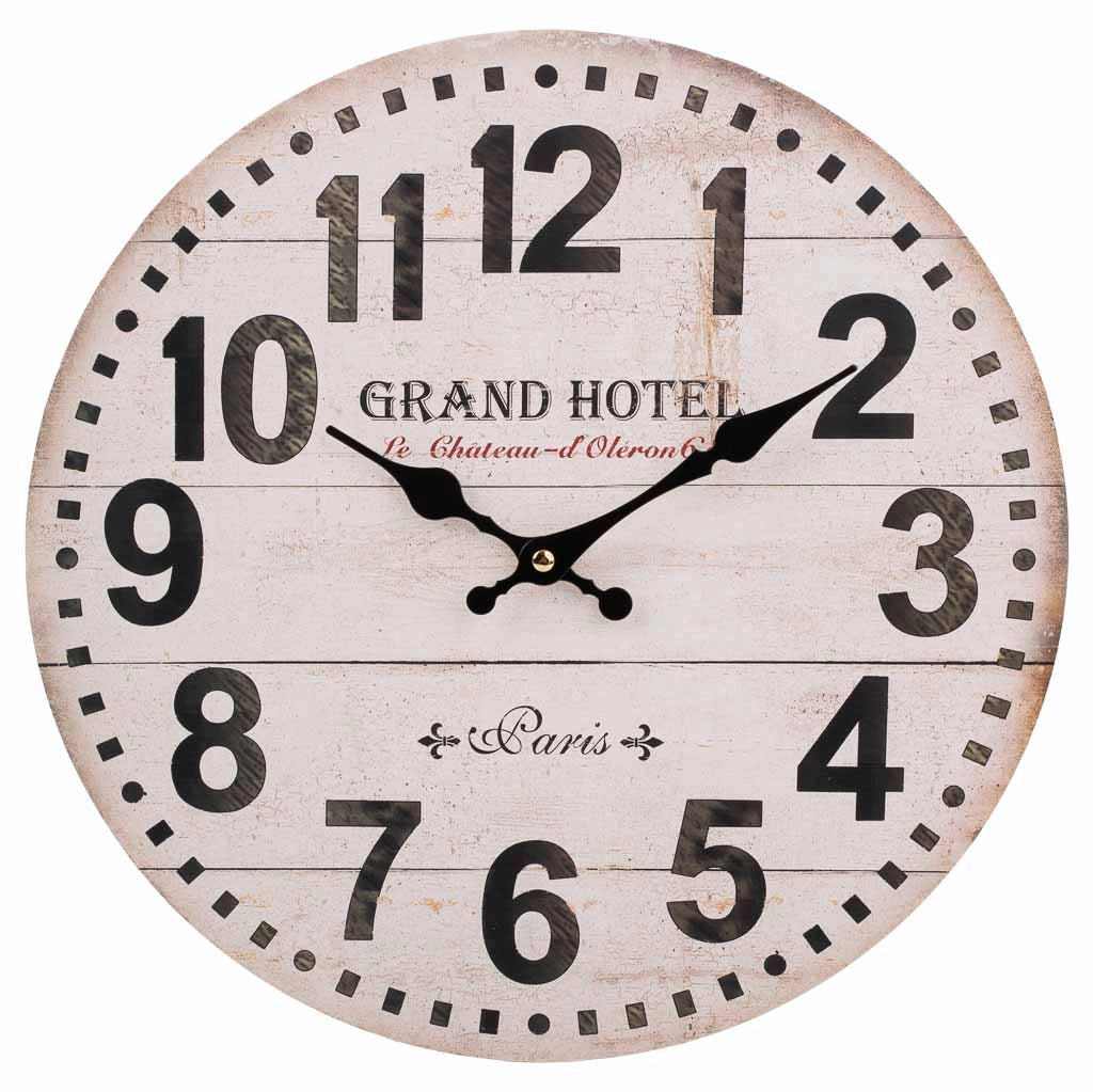 Orologio da parete in legno bianco D34x2h cm