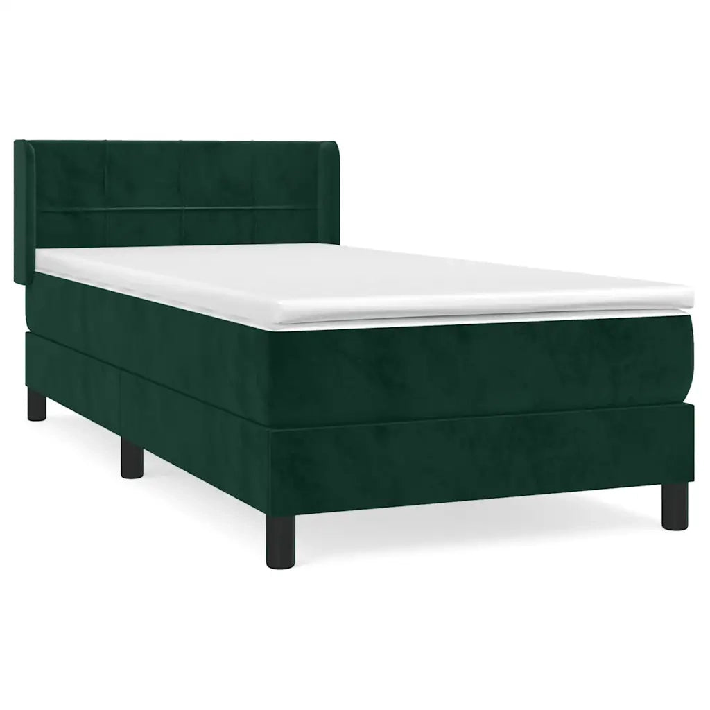 Giroletto a Molle con Materasso Verde Scuro 100x200 cm Velluto 3130946