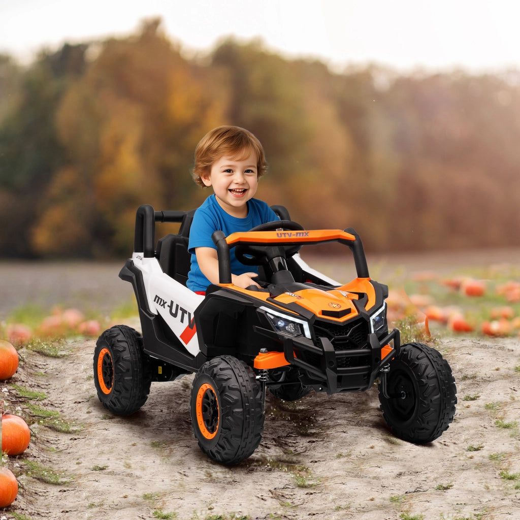 Auto elettrica per bambini ¨C zephmum ¨C arancione con telecomando e luci LED