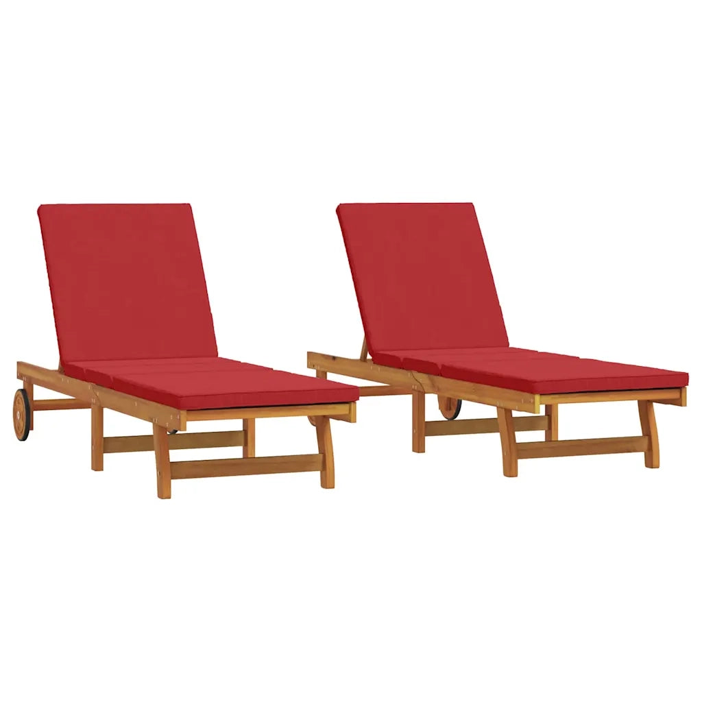 Lettino da sole 3 pcs Marrone Legno di Acacia Massello 3325210