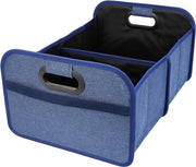 Organizzatore auto pieghevole blu, cassa portabagagli, scatola di stoccaggio auto antiscivolo duraturo, organizzatore portabagagli auto pieghevole con più contenitori, per auto, SUV, camion e minivan