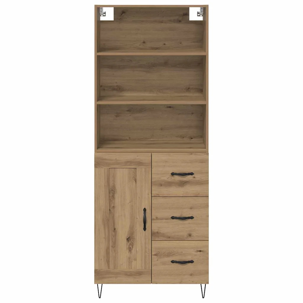 Credenza con Cassetto-Buffet-Armadio da cucina Rovere artigianale 69,5 x 34 x 180 cm 932887