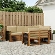 Set divano sezionale con cuscino 6 pcs Naturale