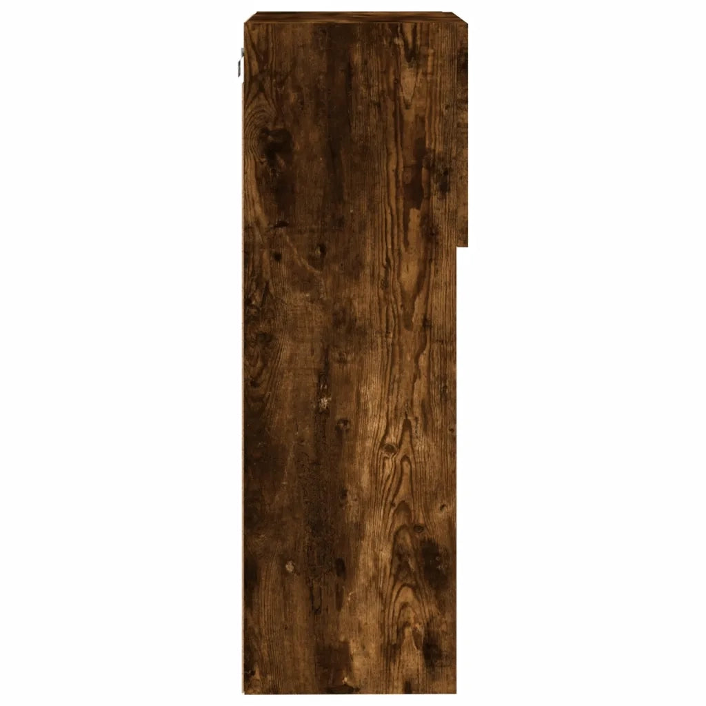 Mobili Porta TV con Luci LED 2 pz Rovere Fumo 40,5x30x90 cm 837052