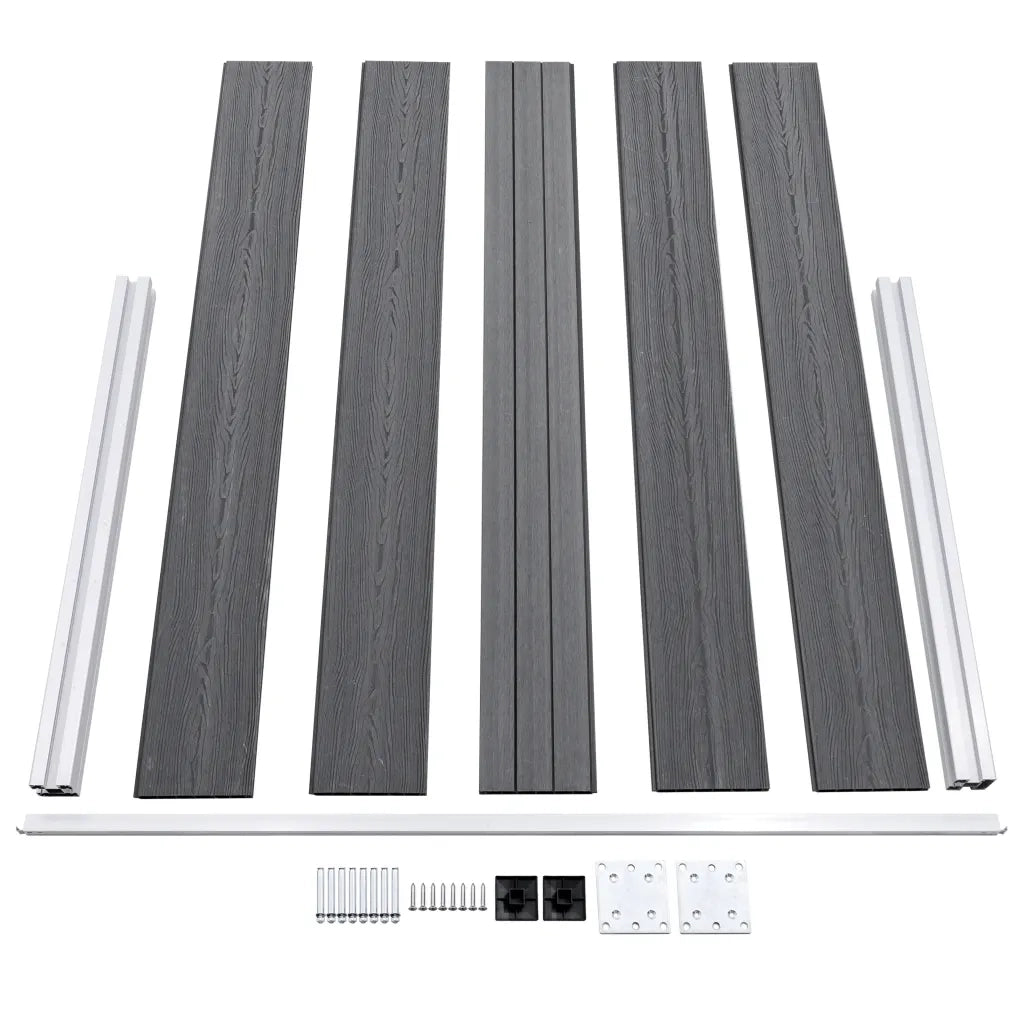 Recinzione da Giardino in WPC 699x106 cm Grigia cod mxl 23385