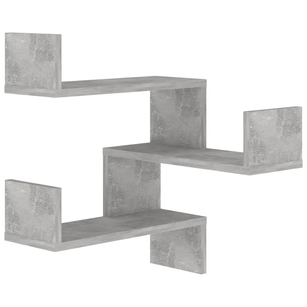 Scaffale Angolare a Muro Grigio Cemento 40x40x50 cm Multistrato 807231