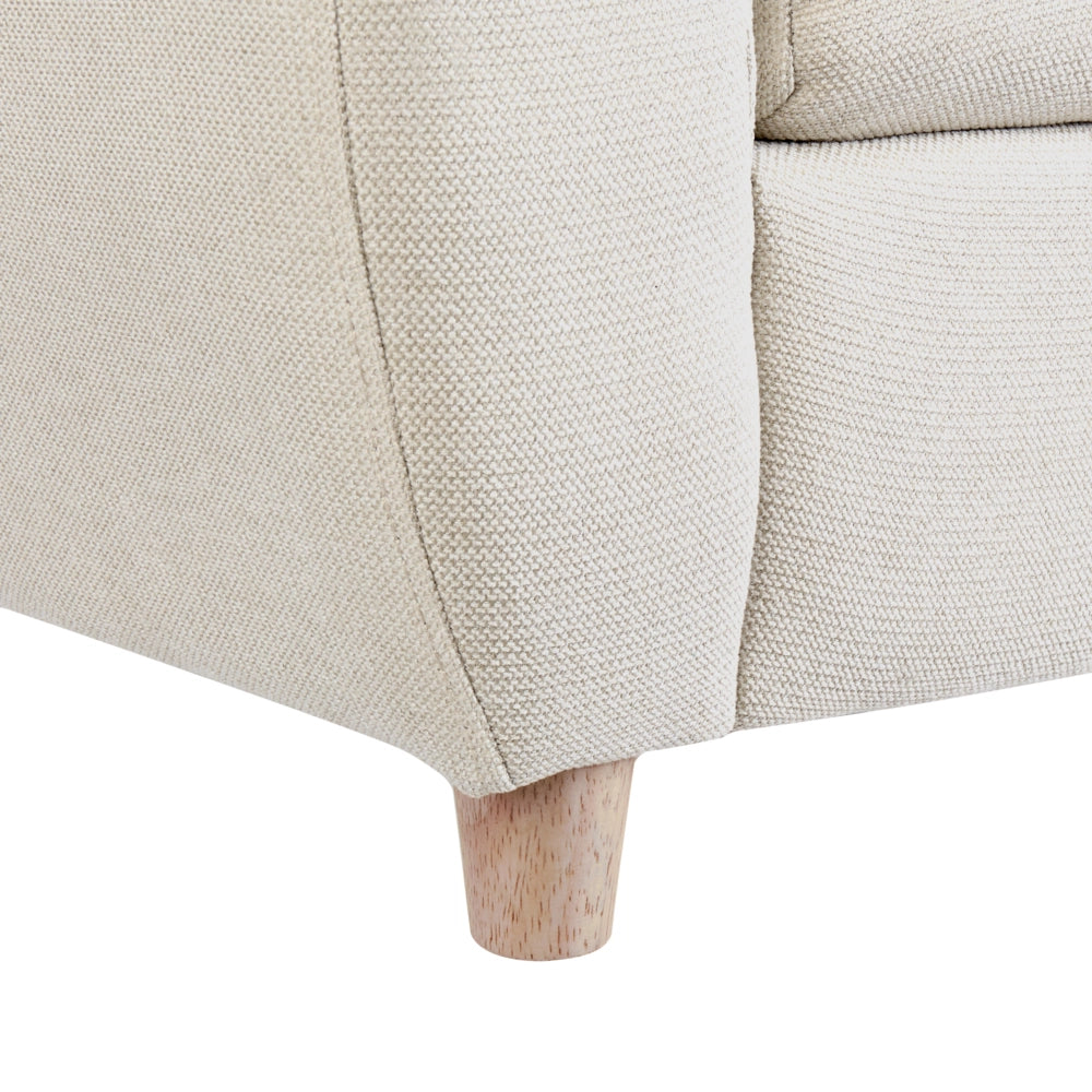 Sedia bianco sporco rivestita in lino con braccioli per bambini Design moderno