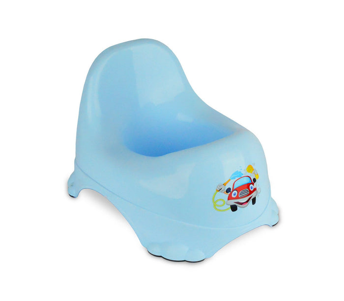 Vasino per bambini 25x22 cm in plastica colorata con gommini antiscivolo Celeste