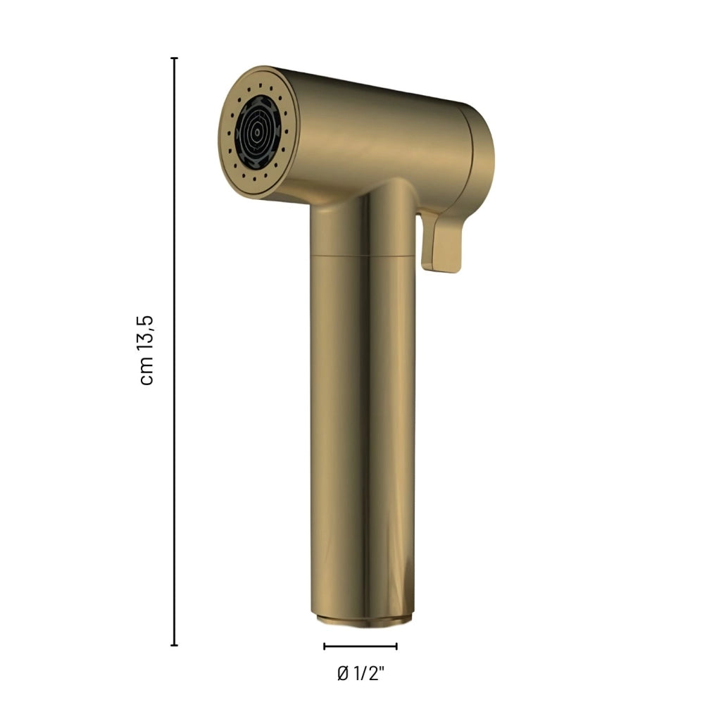 Idroscopino wc doccetta ottone portatile shutoff monogetto con leva ogomondo kit *** finitura- oro matt satinato tond...