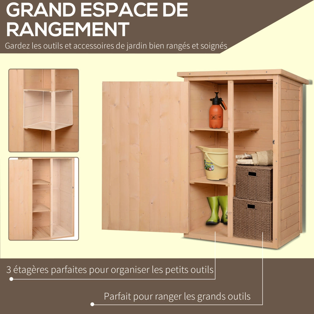 Armadio da Giardino ¨C Xylo ¨C Legno Abete Pre-Oliato Tetto Bitumato 75x56x115cm