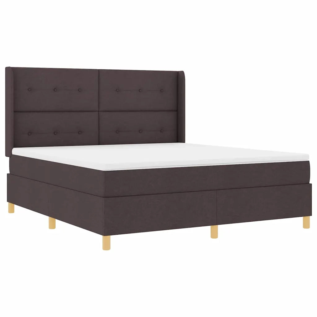 Letto a molle con strisce LED Marrone 180 x 200 cm Tessuto 3343710