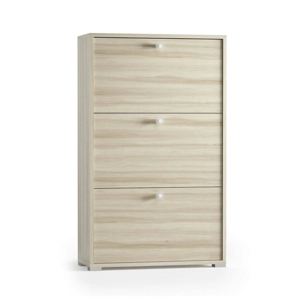 Mobile Portascarpe Axinite, Scarpiera 18 Paia Made in Italy, 67x28x112h cm Marrone Rovere