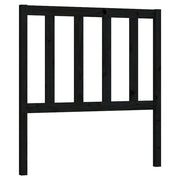Testiera | Testata per Letto Nera 106x4x100 cm in Legno Massello di Pino