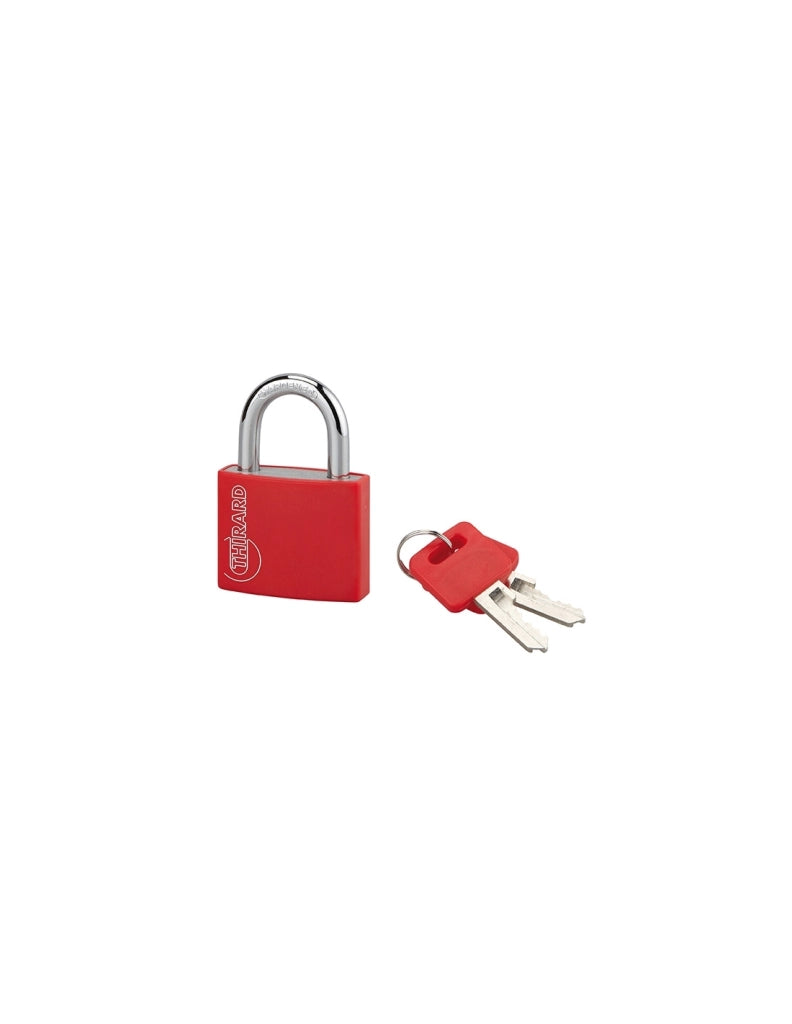 Lucchetto Type 1, alluminio, guscio PVC rosso, 40 mm, 2 chiavi - THIRARD