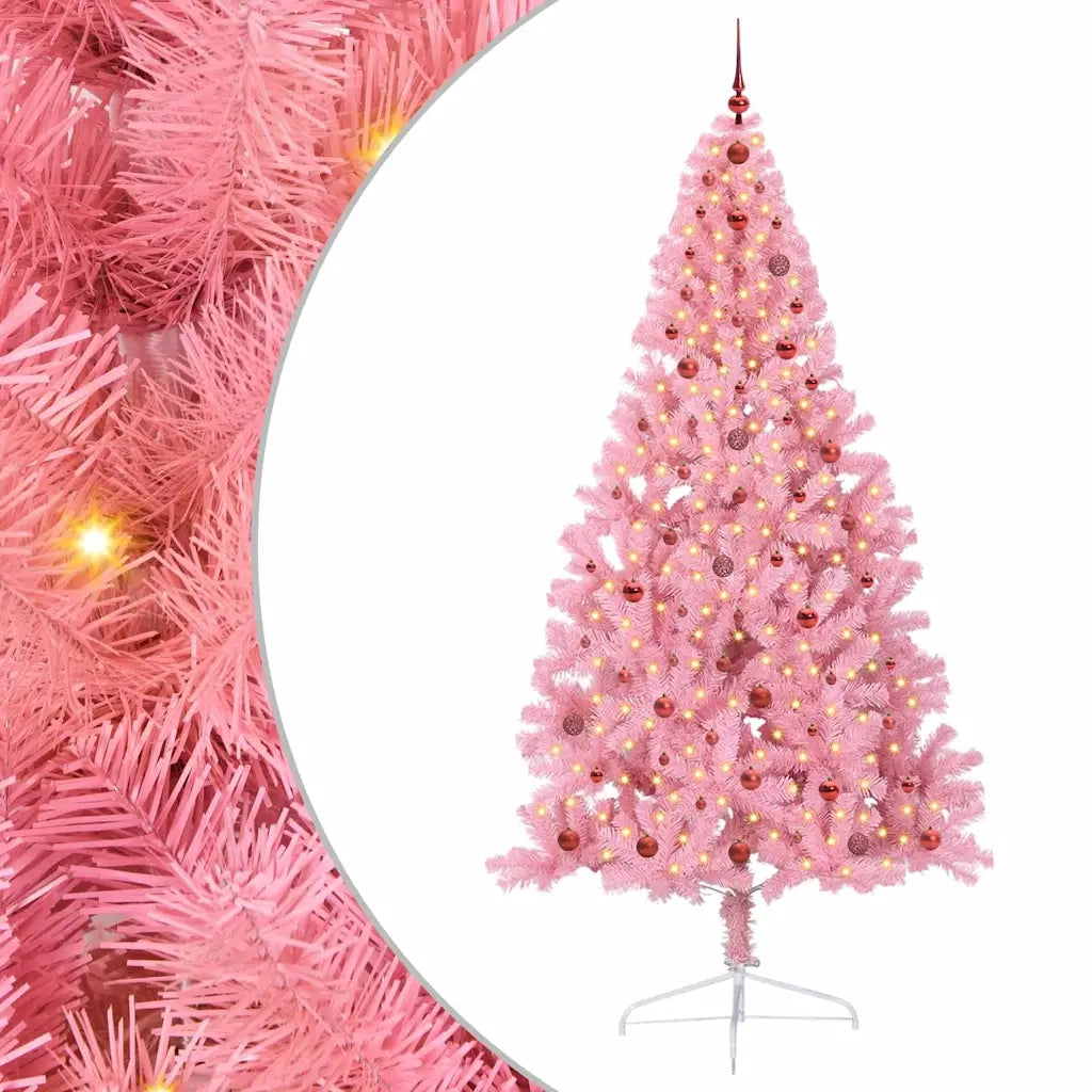 Albero di Natale artificiale con luci integrate Rosa 240 cm PVC 3397102
