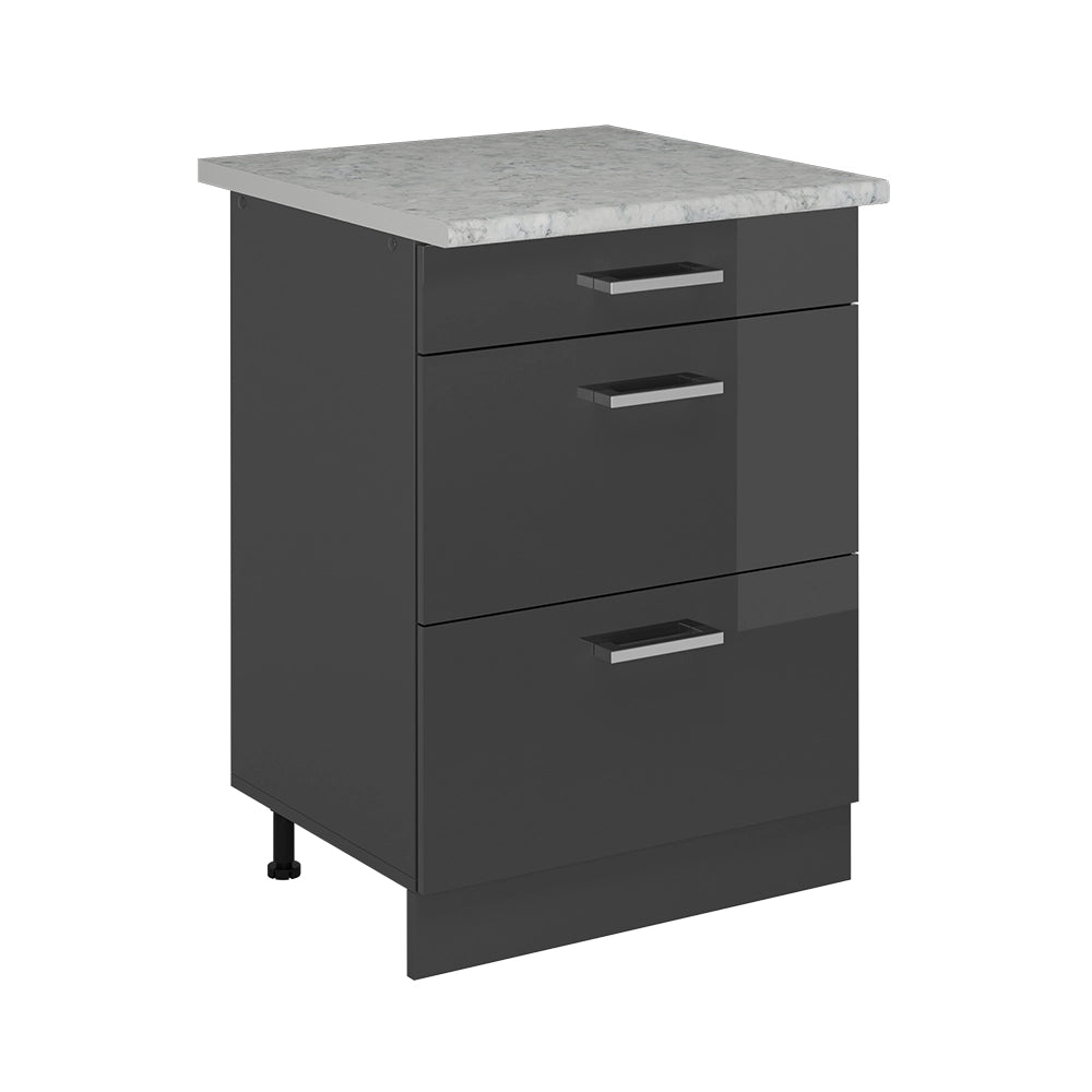 Vicco Mobiletto base per cucina Antracite lucido 60 cm PL Marmo