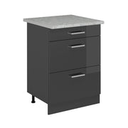 Vicco Mobiletto base per cucina Antracite lucido 60 cm PL Marmo