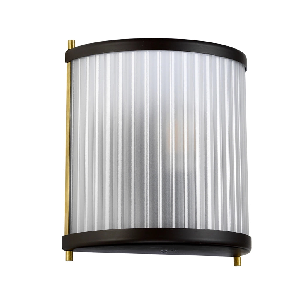 Applique Contemporanea Corona Acciaio Bronzo E Vetro Ottone 1 Luce E27