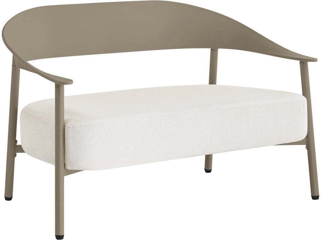 Divano da giardino in plastica e metallo "Céora" - 2 posti - Taupe