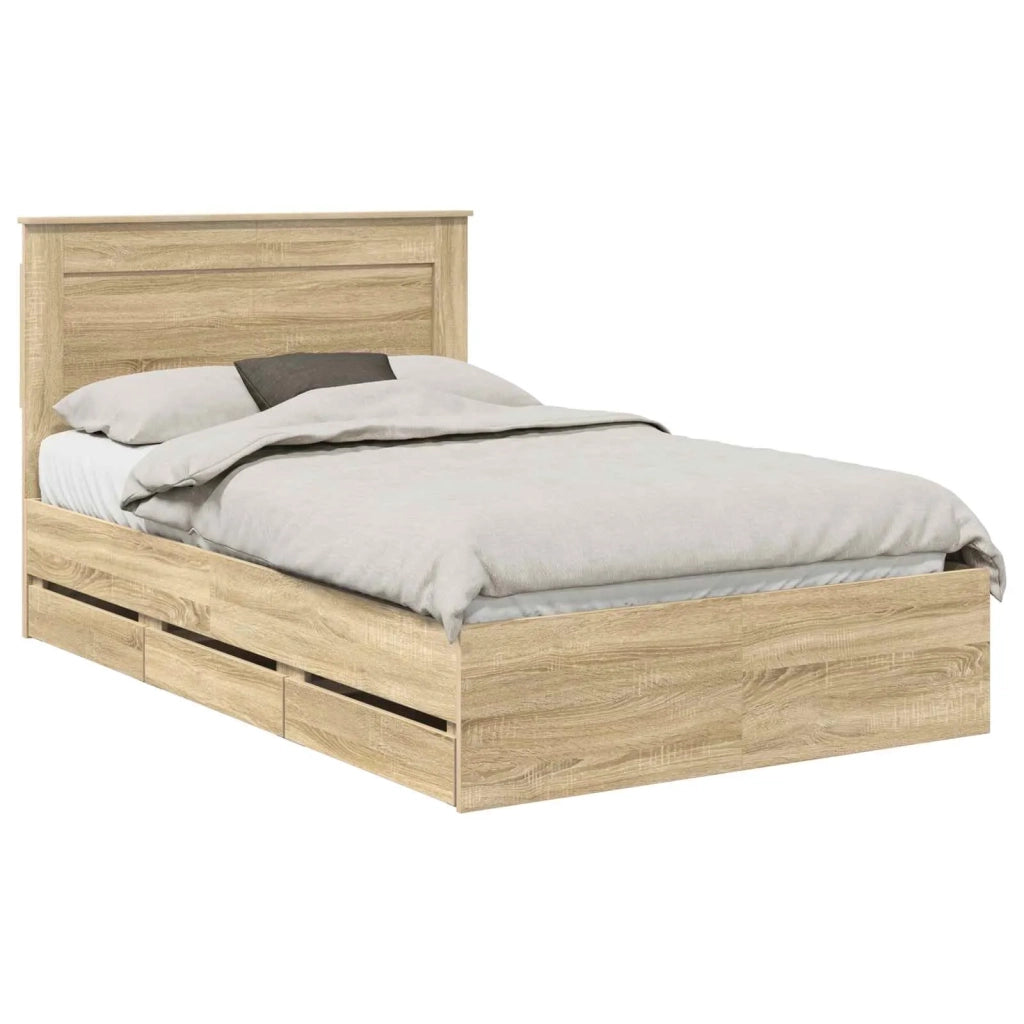 Struttura del letto con cassetto Rovere Sonoma 120 x 200 cm 3410193