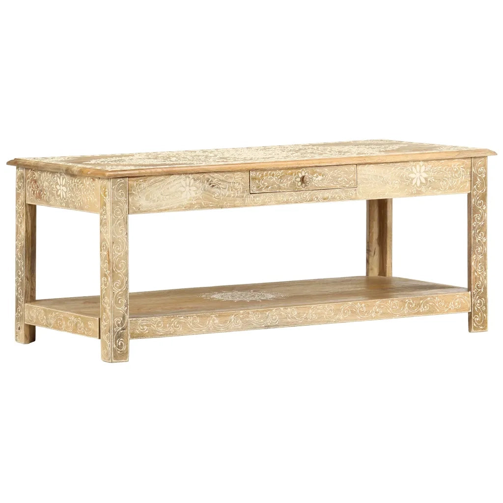 Tavolino da Salotto 110x50x45 cm Mango Massello Dipinto a Mano 286146