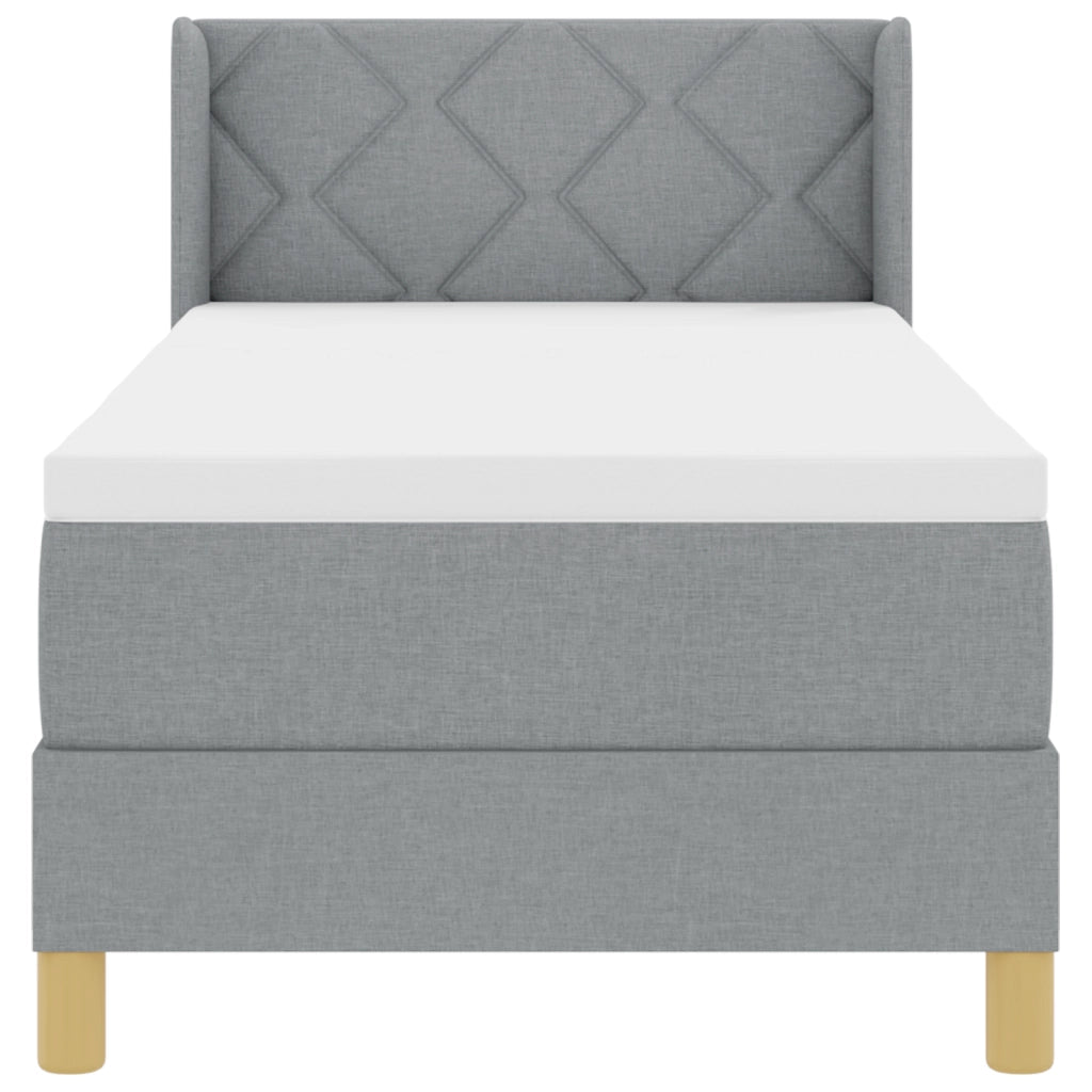 Letto a Box Spring  con Materasso Grigio Chiaro 80x200 cm Tessuto