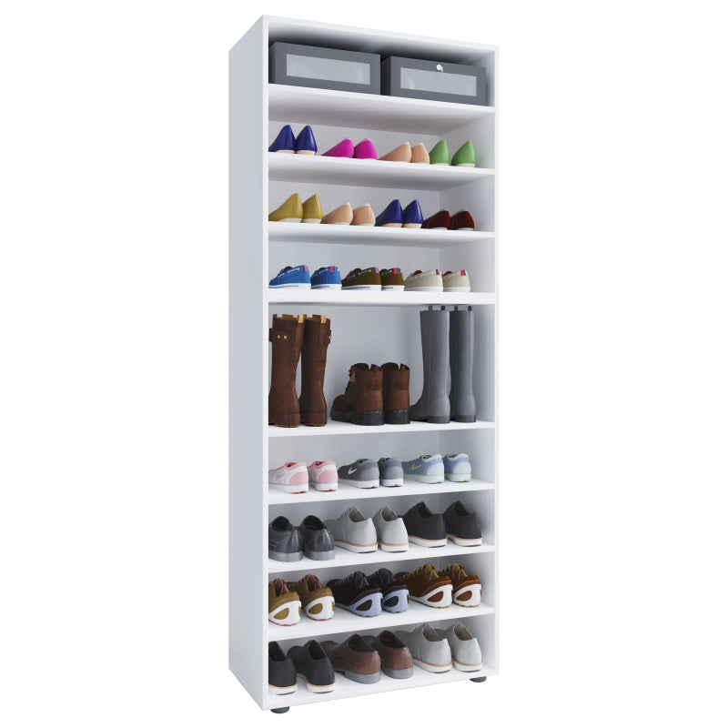Legno Max Scarpiera H183 L70 P37 cm Mobile Porta Scarpe Salvaspazio con Ripiani Regolabili Colore Bianco