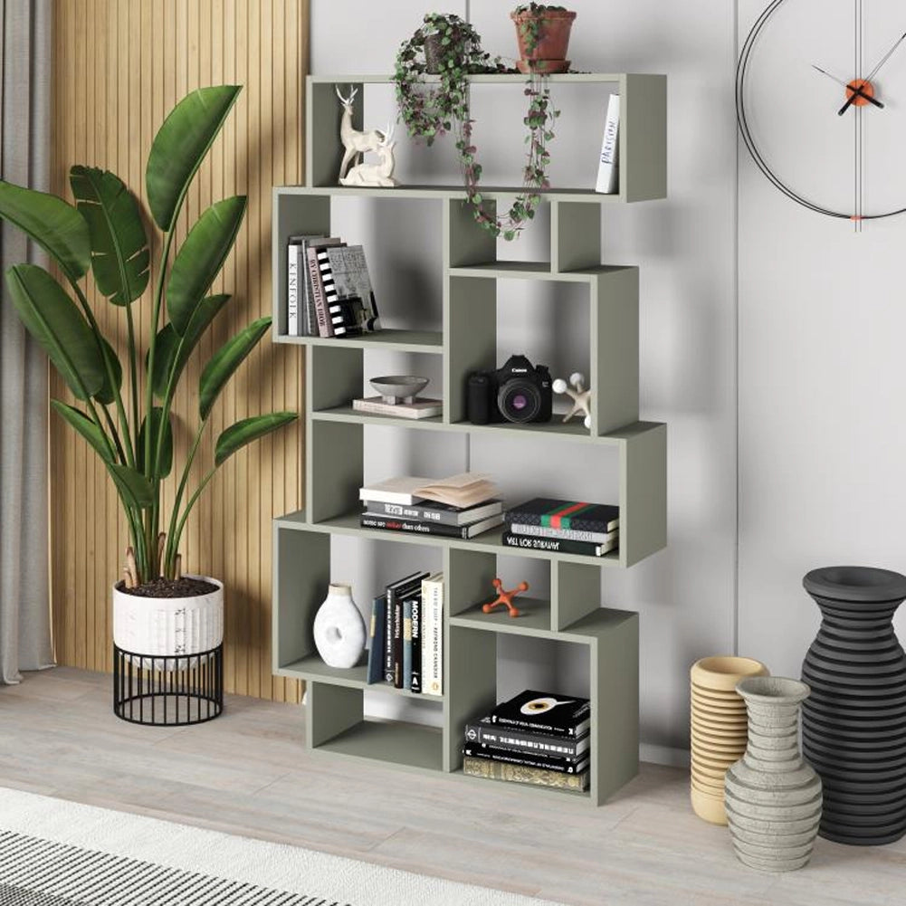 Libreria Design Moderna Scaffale 8 Ripiani 168x96x25cm Casa Ufficio Verde