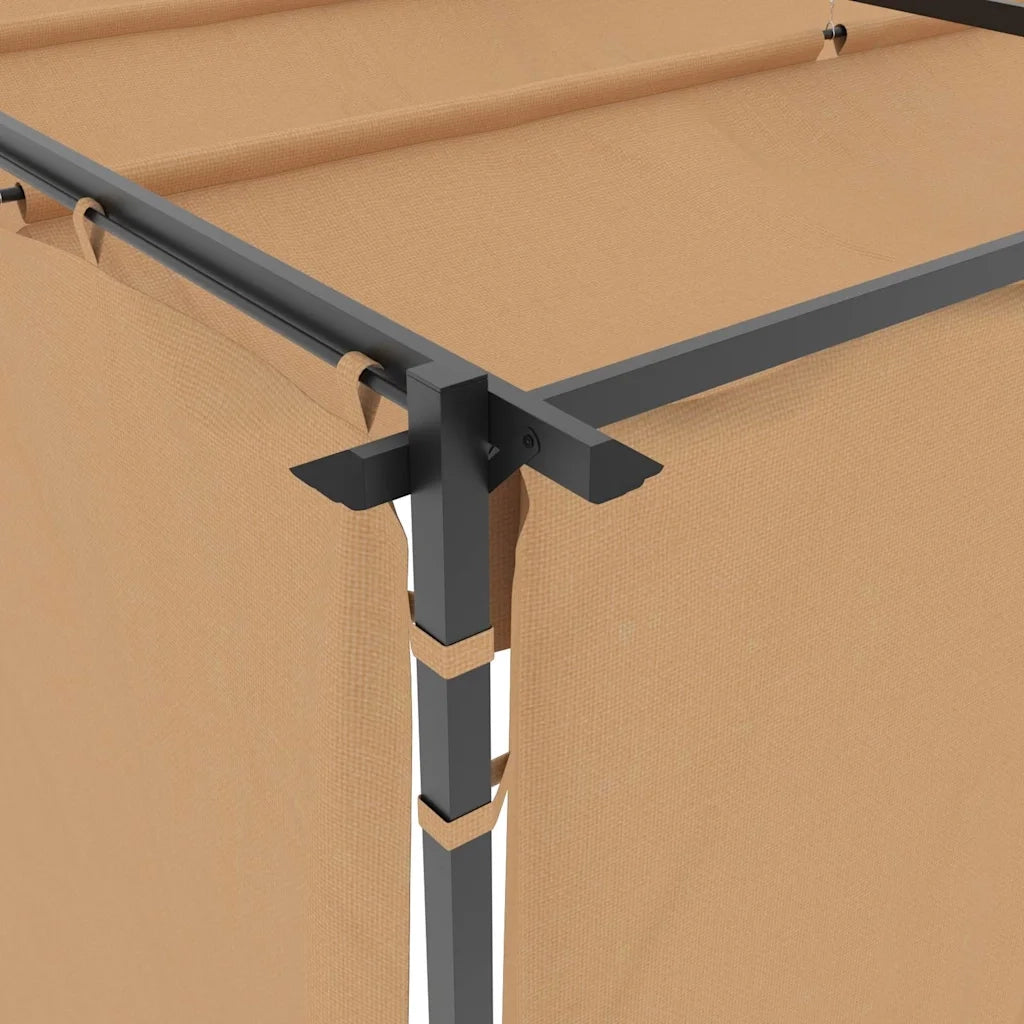 Gazebo con Tende 3x3 cm Grigio Talpa in Acciaio 313897