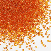 Rocailles in vetro arancione, 110 g, circa 9800 pezzi, 2 mm, 12/0, per la creazione di orecchini, bracciali, hangers, collane, accessori per la vita, rocailles in vetro arancione (12/0)