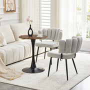 Tavolo da pranzo rotondo con 2 sedie piano in MDF, base centrale stabile, colore noce e nero, Ø 60 cm