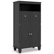 Mobile contenitore indipendente 56 x 30 x 108 cm con moderno ed elegante dispositivo di sicurezza antiribaltamento in MDF nero 20_0017014