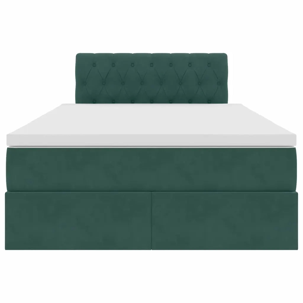 Letto con Contenitore Verde Scuro 120 x 200 cm Velluto