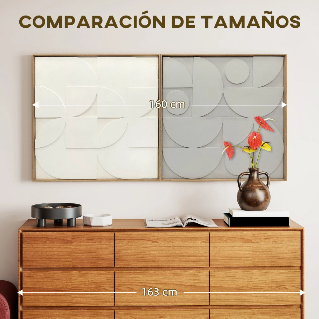 Decorazione Parete 3D Legno ¨C zephmum ¨C 2 Pezzi Bianco