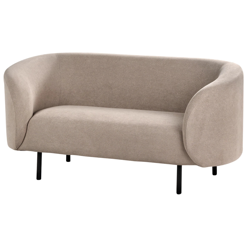 Set di 2 divani e poltrona in poliestere tortora con gambe nere stile glamour retrò soggiorno