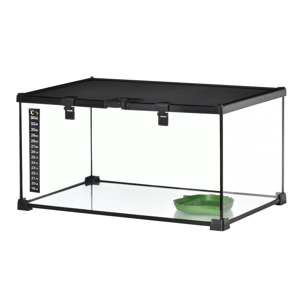 Terrario per Rettili ¨C Zephmum ¨C Nero Metallo Vetro 50x30x25 cm
