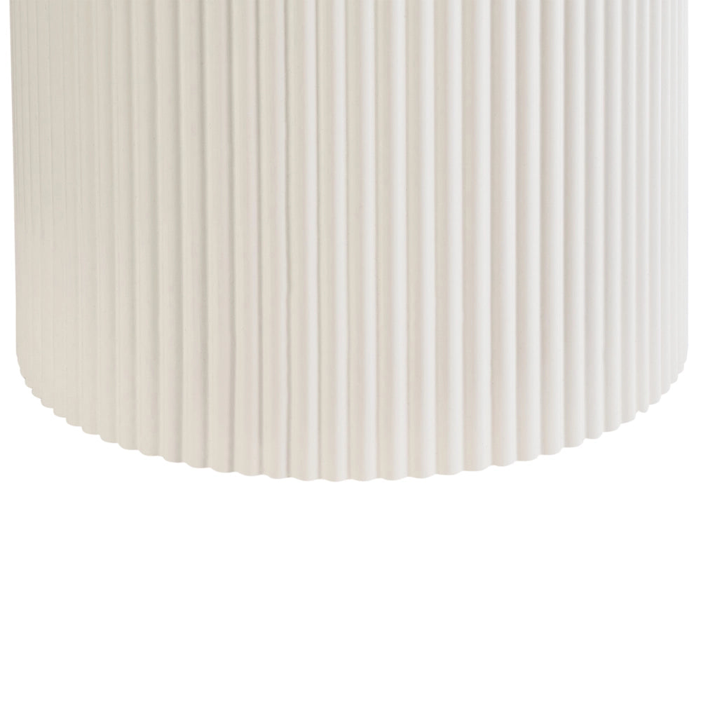 Tavolino Beige chiaro Piano in pietra sinterizzata Base in metallo ø 50 cm Aspetto naturale Design moderno Soggiorno