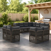 Set Divano da Giardino 11 pz Grigio polyrattan 3434423