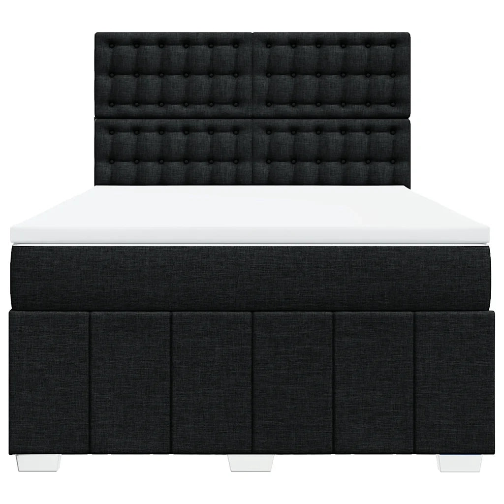 Giroletto a Molle con Materasso Nero 160x200 cm in Tessuto 3294035