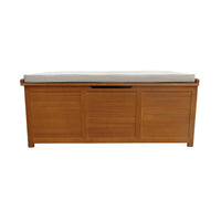 Cassapanca da giardino in legno 200l con martinetti, marrone naturale