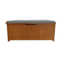 Cassapanca da giardino in legno 200l con martinetti, marrone naturale